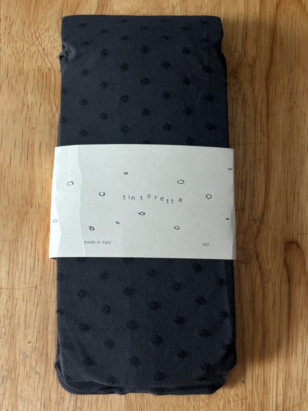 Tintoretta by Anthropologie Gray Polka Dot Nylon- Hose/Tights Size Medium/Large
